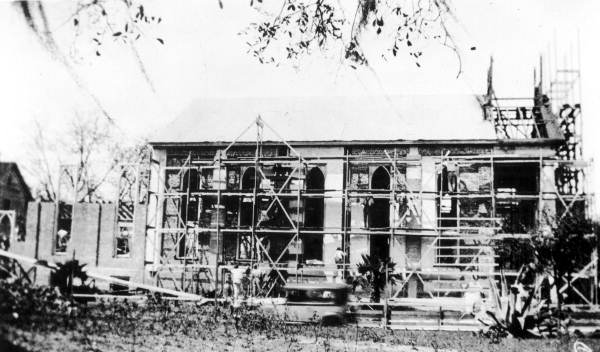 Work being performed on the First Presbyterian Church building - Tallahassee, Florida.
