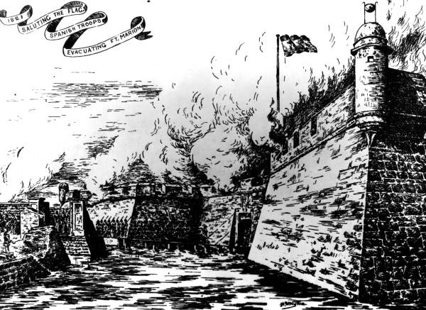 Spanish evacuating Fort San Marcos - Saint Augustine, Florida