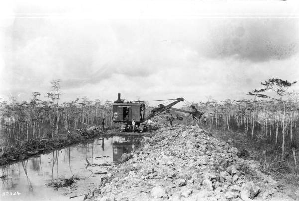 Steam shovel in the Everglades - Tamiami Trail, Florida