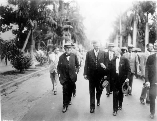 President Herbert Hoover visiting Thomas Edison - Fort Myers, Florida.