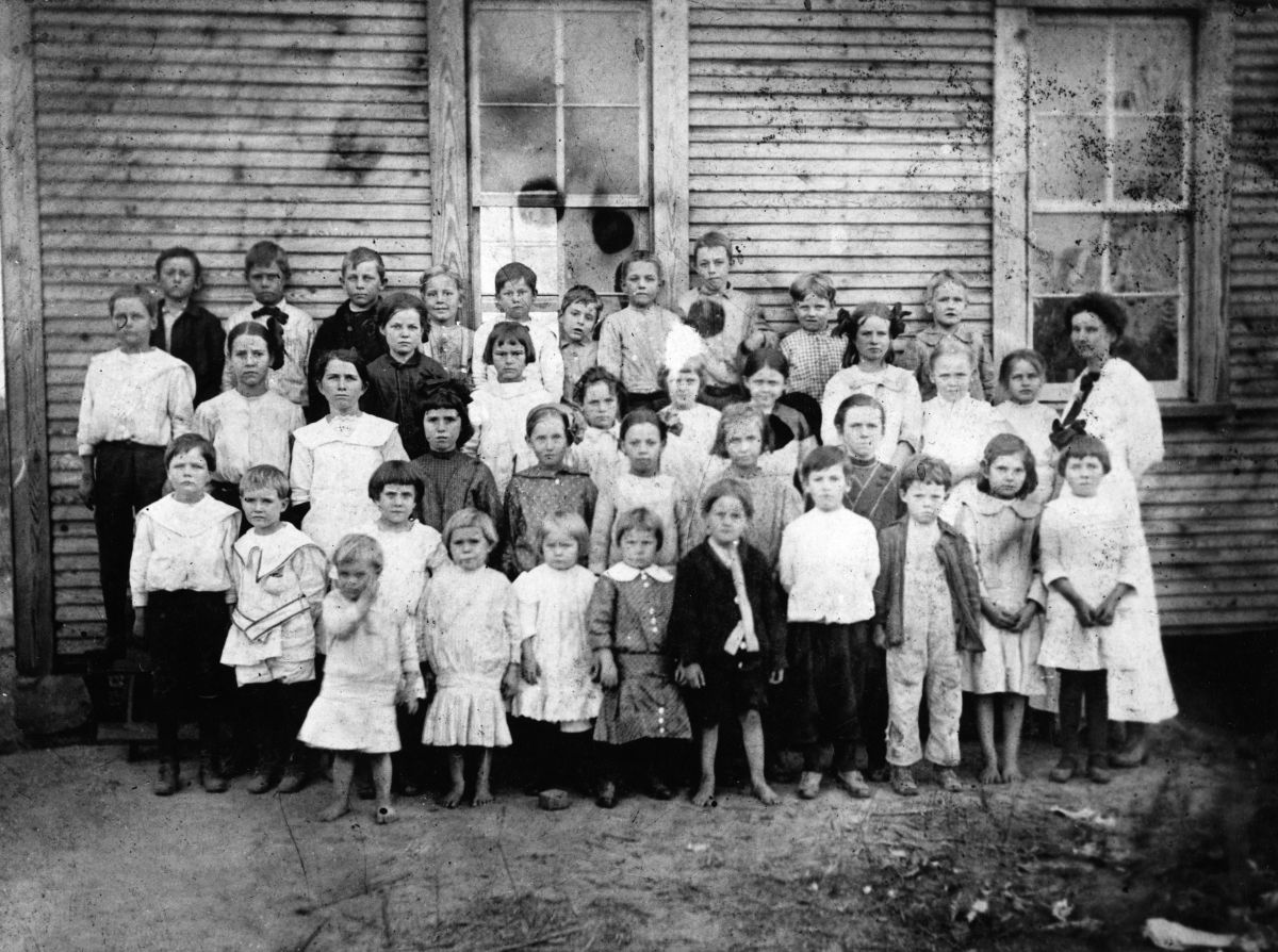 Students assembled for a class portrait - Mount Pleasant, Florida
