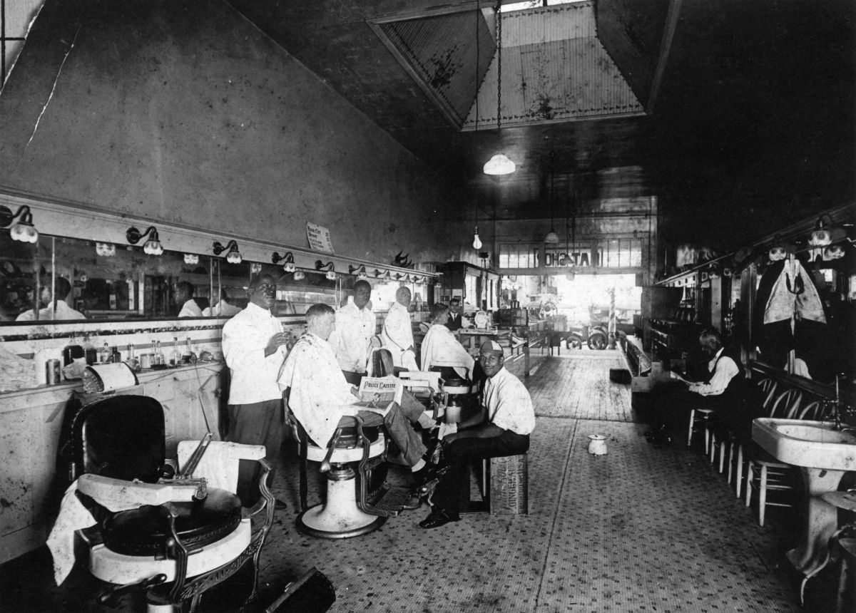 Interior of Nathan Hadley's barbershop - Quincy, Florida