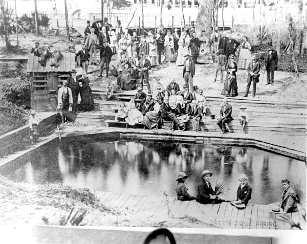 People by the pool at the Clarendon Hotel - Green Cove Springs, Florida
