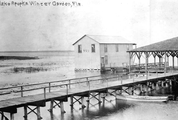 Boathouse and dock on Lake Apopka - Winter Garden, Florida