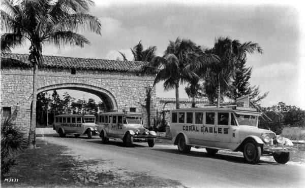 Buses at the Granada entrance - Coral Gables, Florida
