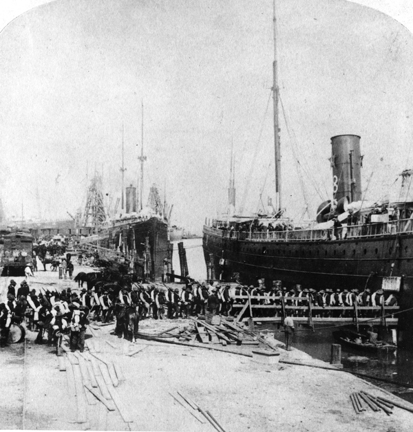 Troops embarking for Santiago de Cuba - Port Tampa, Florida.