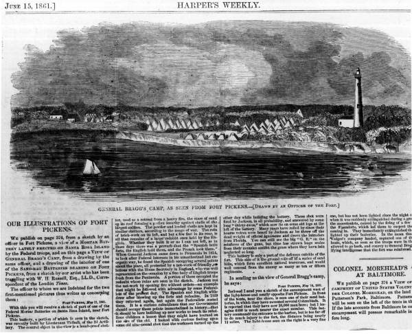 General Bragg's camp, as seen from Fort Pickens..