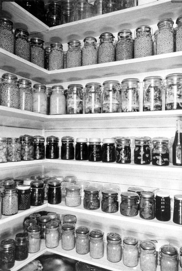 Well stocked pantry of Mrs. M.C. Houser - Columbia County