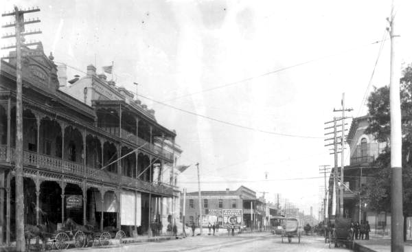Street view looking down Palafox Street - Pensacola, Florida.
