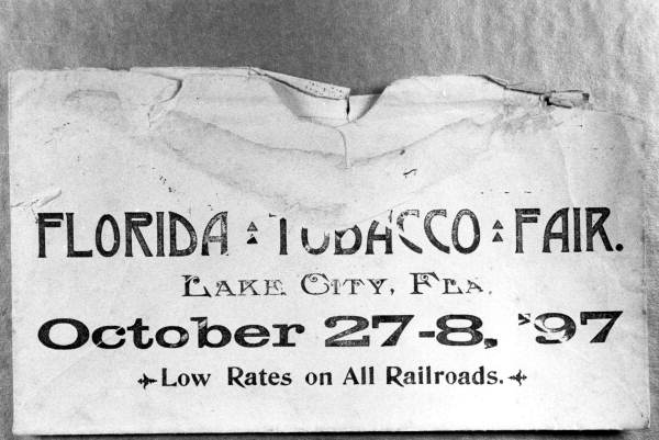 Advertising on the back of an envelope for the Florida Tobacco Fair - Lake City, Florida