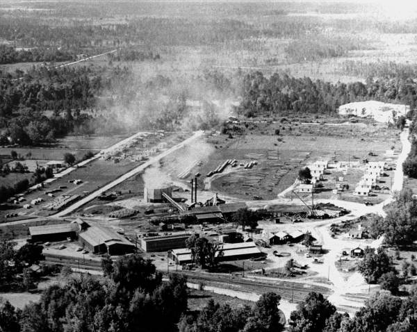 Aerial view of sawmill owned by R. Gordan Granger - Watertown, Florida