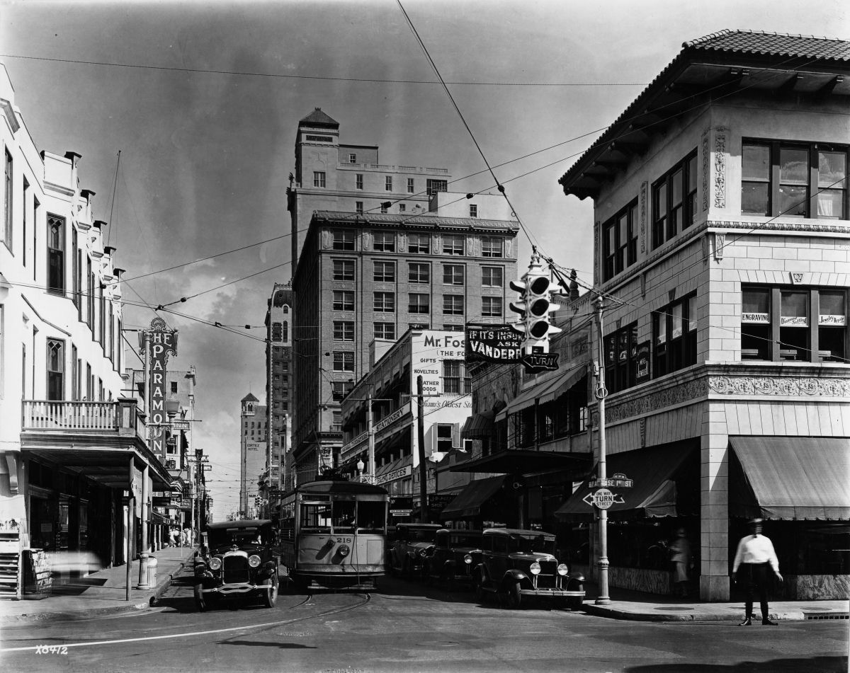 Looking north on 1st Avenue from 1st Street - Miami, Florida.
