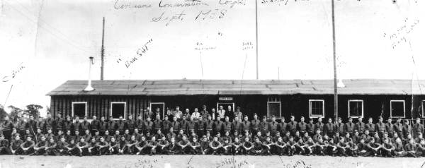 The Civilian Conservation Corps in front of supply house - Sebring, Florida.