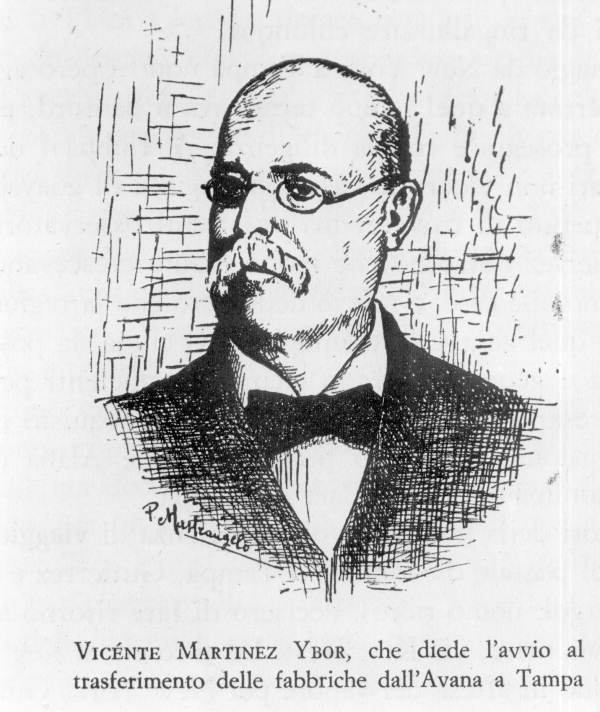 Drawn portrait of Vicente Martinez Ybor - Tampa, Florida.
