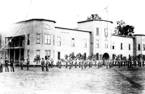 South Florida Military Institute cadets lined up in formation - Bartow, Florida.