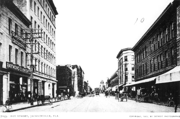 Looking down Bay Street - Jacksonville, Florida.