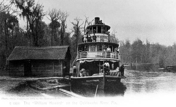 Steamboat "William Howard" moored at a langing on the Ocklawaha River - Putnam County, Florida