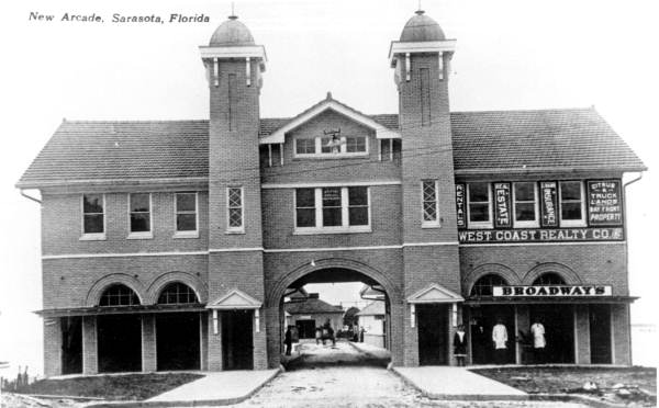 Front view of the Arcade Building - Sarasota, Florida.