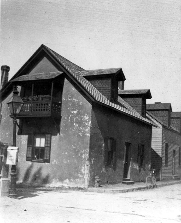 House built of coquina at the corner of St. George and Bridge streets - Saint Augustine, Florida