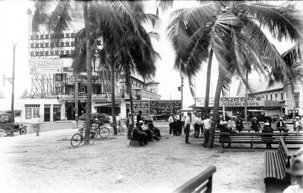 Men gathered in Royal Palm Park - Miami, Florida.