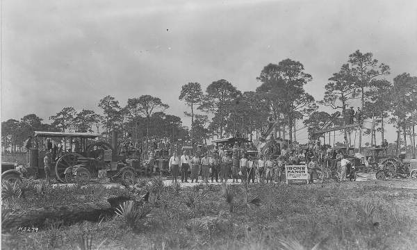 Workers ready to clear land for subdivision - Miami, Florida.