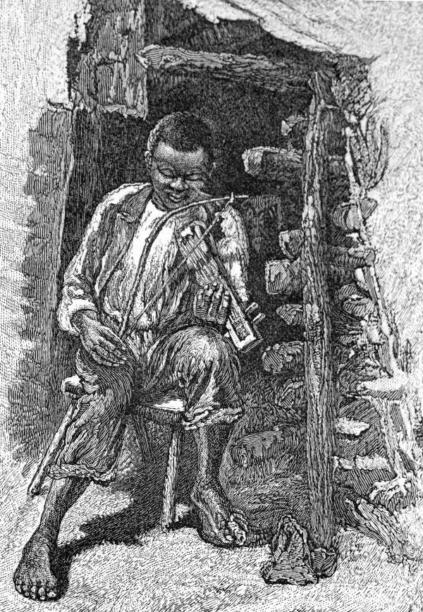 Etching of an African American fiddle player