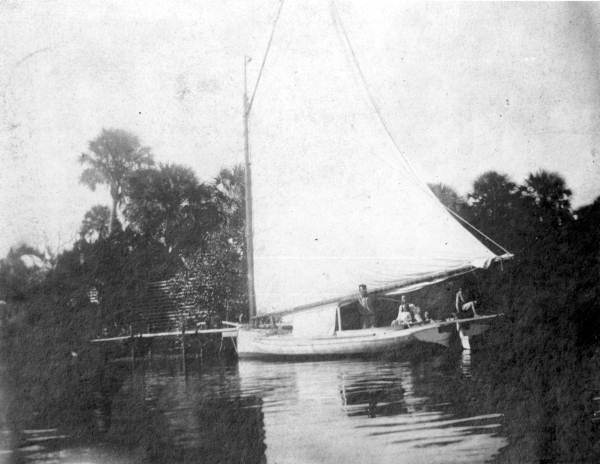 Harry DuBois and family in sailboat - Jupiter, Florida.