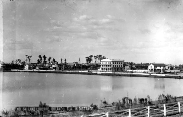 Looking across Lake Lucerne at a part of the city - Orlando, Florida.