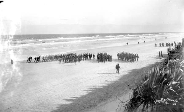 3rd Nebraska Volunteers drilling on the beach - Pablo Beach, Florida.