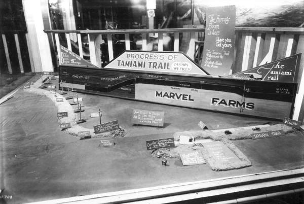 Progress display of the Tamiami Trail - Miami, Florida