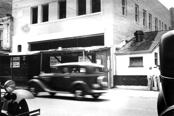 Construction work on the south side of College Avenue close to Adams Street - Tallahassee, Florida.