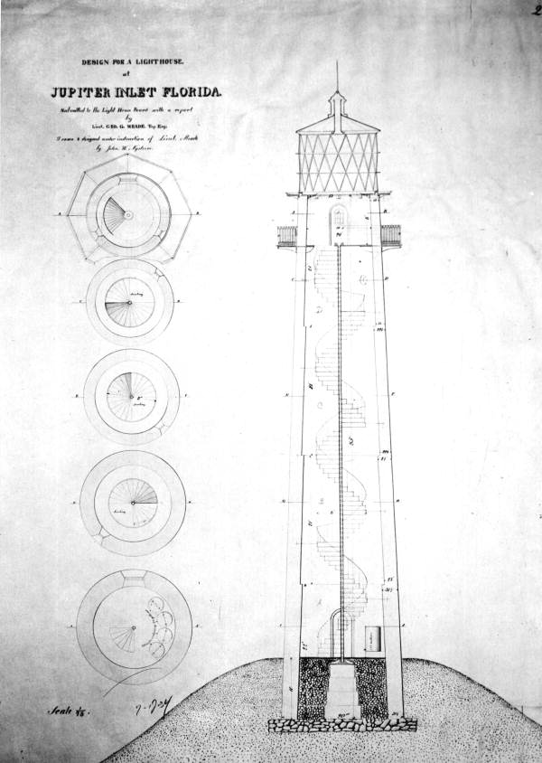 George G. Meade's design for the lighthouse - Jupiter Inlet, Florida.
