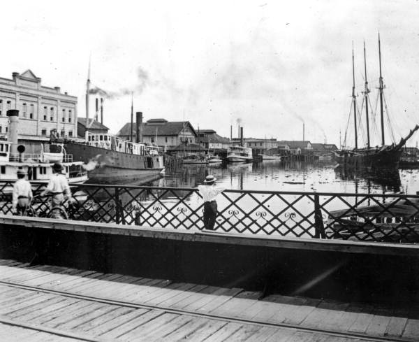 Hillsborough River from the Lafayette Street Bridge - Tampa, Florida.