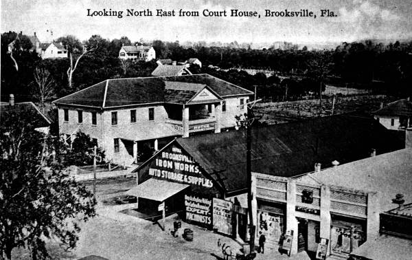 View of Brooksville, looking North East from Court House- Brooksville, Florida