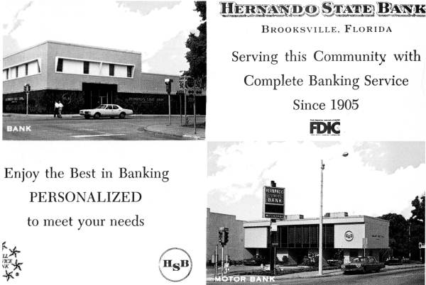 Advertisement for Hernando State Bank- Brooksville, Florida.
