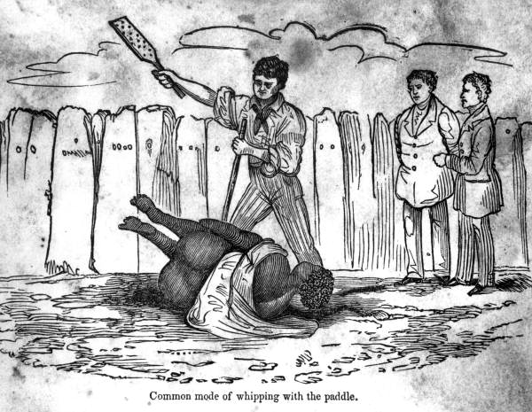 Common mode of whipping with the paddle.