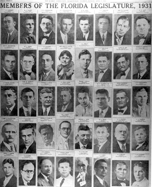 Members of the 1931 Florida House of Representatives - Tallahassee, Florida.