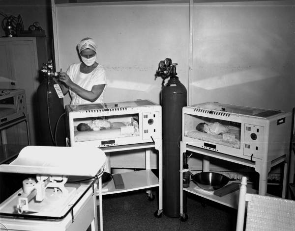 Babies in incubators at Saint Luke's Hospital - Jacksonville, Florida.