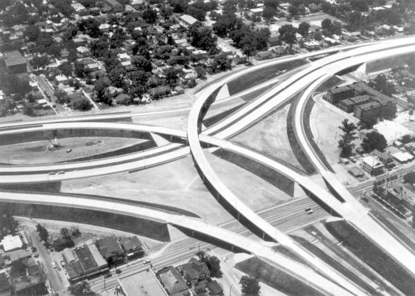 Aerial view of the I-4/I-75 interchange - Tampa, Florida.