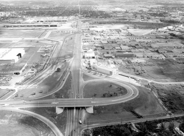 Aerial view of Le Jeune Road - Miami, Florida