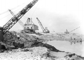 Construction of the levee - Lake Okeechobee, Florida