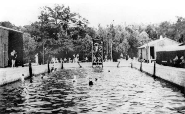 Swimmers at the spring on the St. Marks River - Newport, Florida