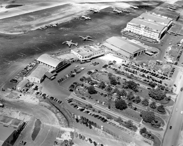 Aerial view of the Pan American World Airways' headquarters - Miami, Florida.