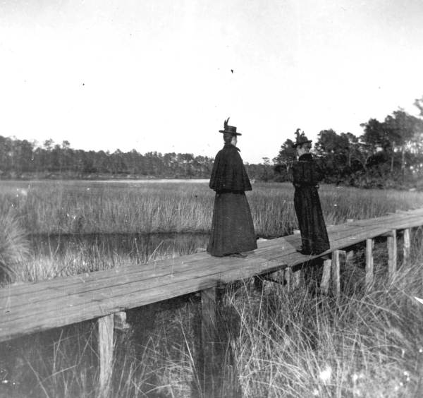 Women on footbridge - Bay County, Florida