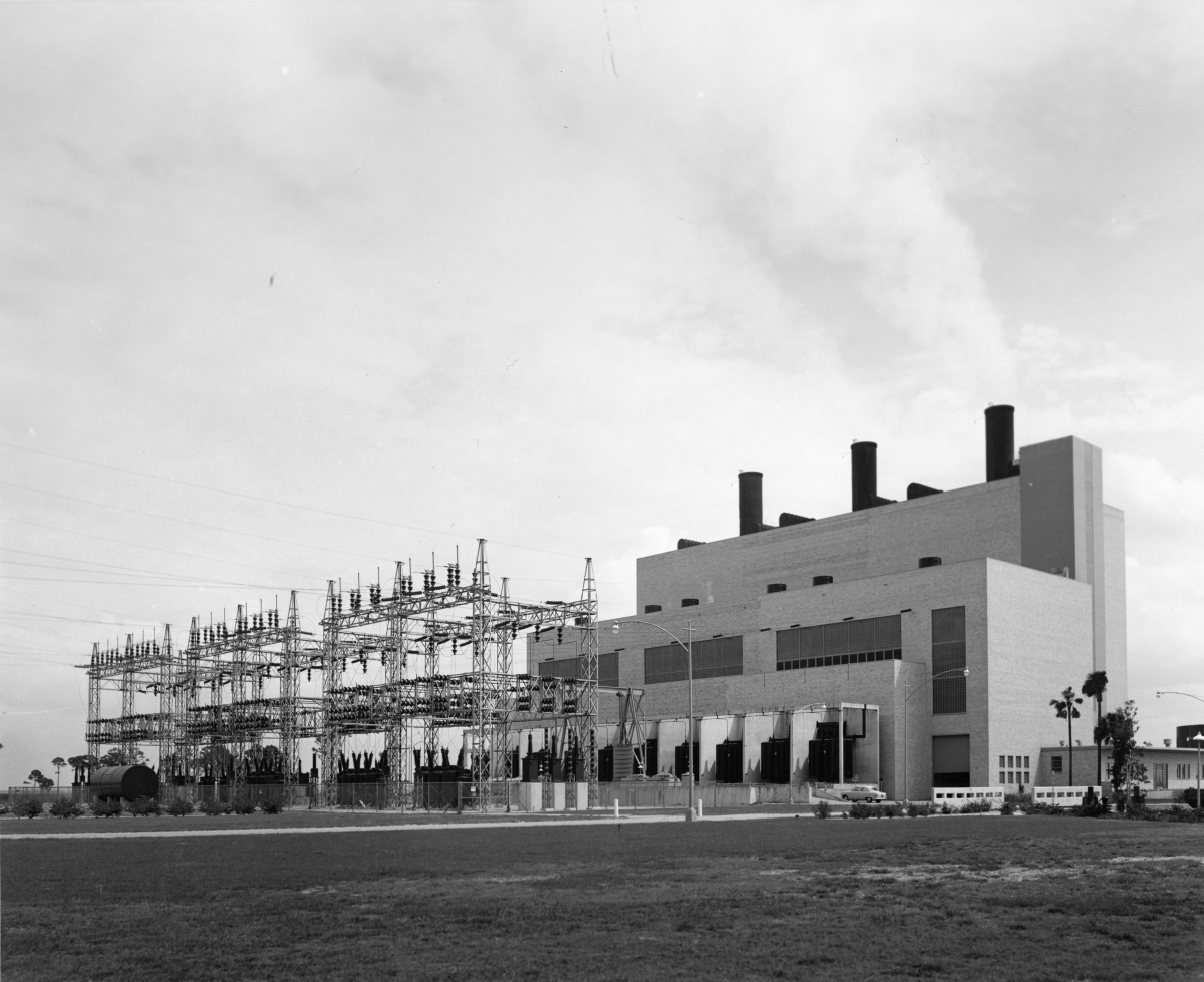Exterior view of Booth's Point Generating Plant, owned and operated by Florida Power Corporation - St. Petersburg, Florida