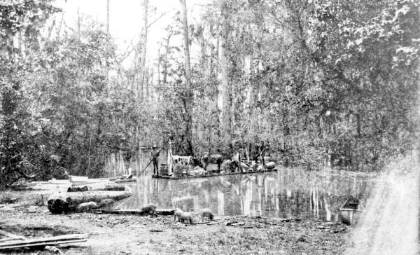 Ferry boat crossing Dead Lake, West Florida.