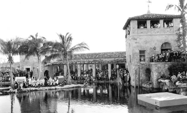Crowds gathered at the Venetian Pool - Coral Gables, Florida