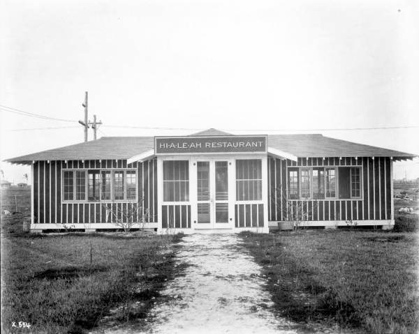 Exterior front view of the Hialeah Restaurant, newly constructed - Hialeah, Florida