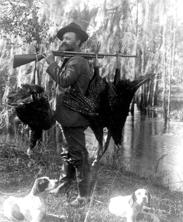 Hunter and dogs with turkeys - Lake County, Florida