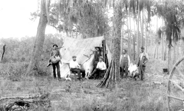 Hunters at their camp - Lake County, Florida